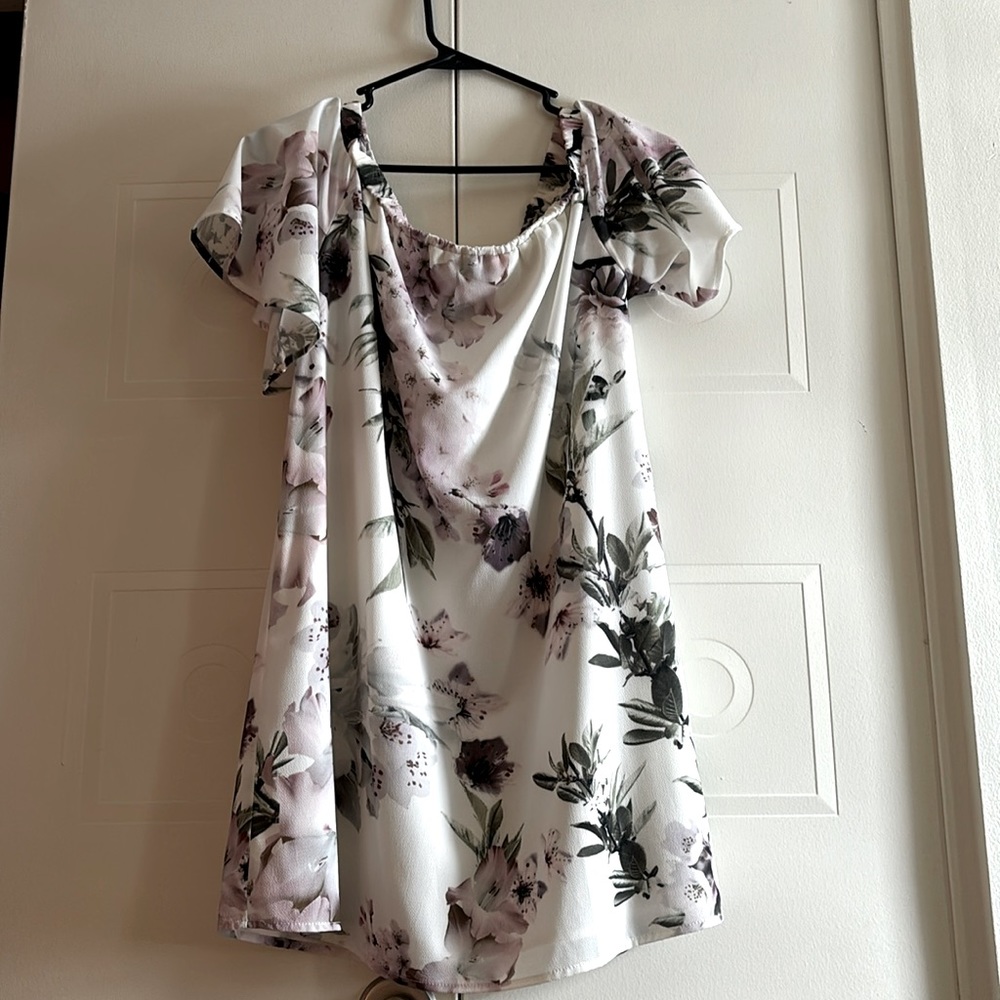 Lulus off the shoulder floral dress